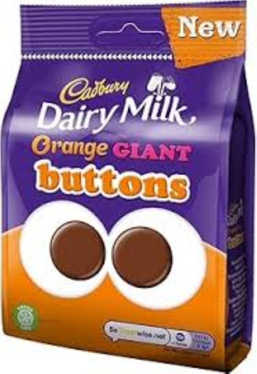 CABDBURY DAIRY MILK ORANGE GIANT BUTTON 95G